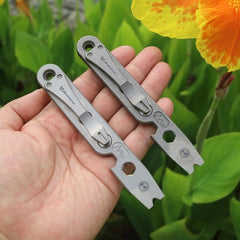 EDC Titanium Pry Bar Crowbar Bottle Opener Portable Pocket Outdoor Multi Tools 07FC0E-D4 - KOEEK