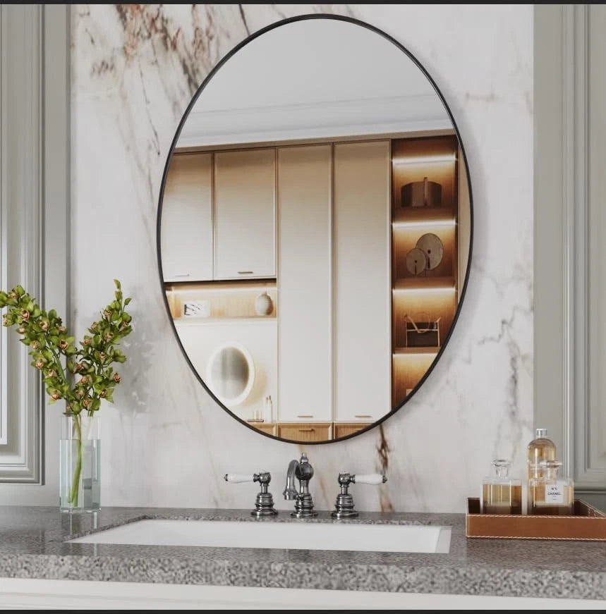 Oval Mirror,20x28 Small Bathroom Mirror,Bathroom Mirror,BlackMirror for Bathroom 07FC0E-D4 - KOEEK