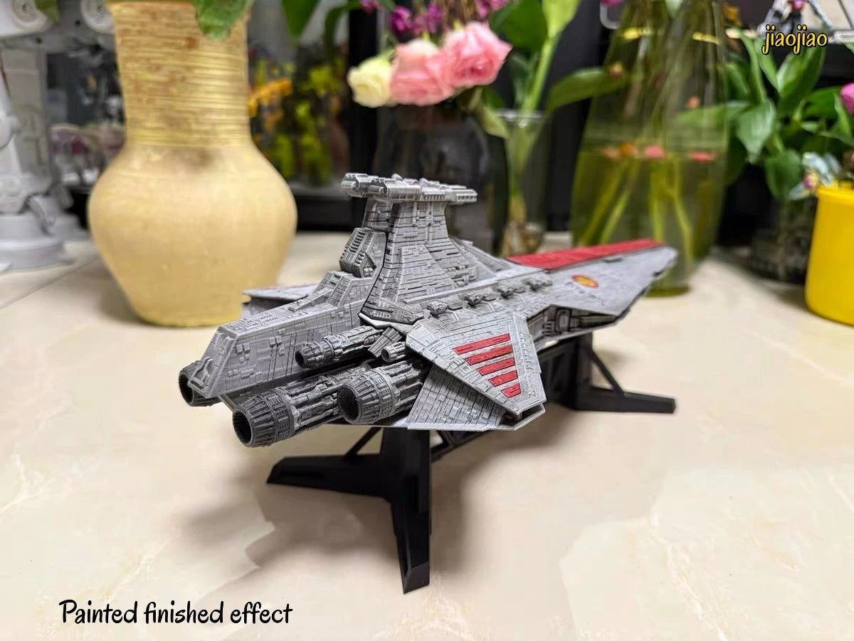 1/3200 Star Wars Venator-class Star Destroyer 3D Print Assemble Model Kit w/Base 07FC0E-D4 - KOEEK