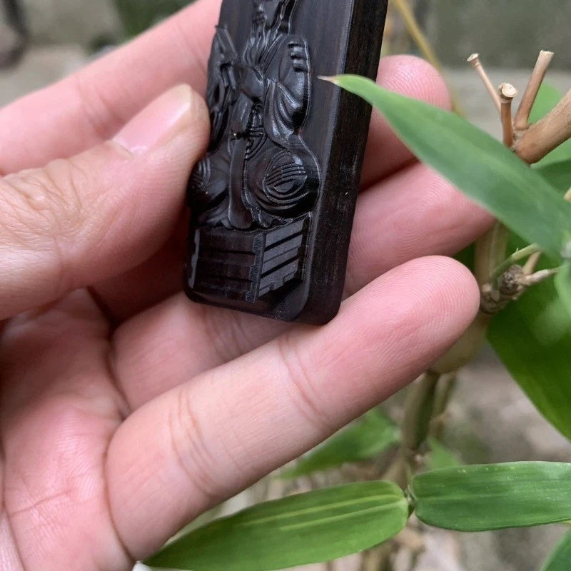5*3cm Agarwood Taoist Three Pure Ones Pendant Taishang Laojun Necklace Charm 07FC0E-D4 - KOEEK