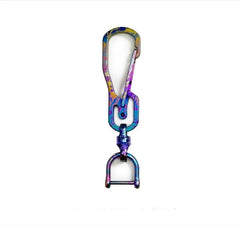 Titanium Alloy Keychain Carabiner w Ring Outdoor EDC Waist Hanging Buckle Tool 07FC0E-D4 - KOEEK
