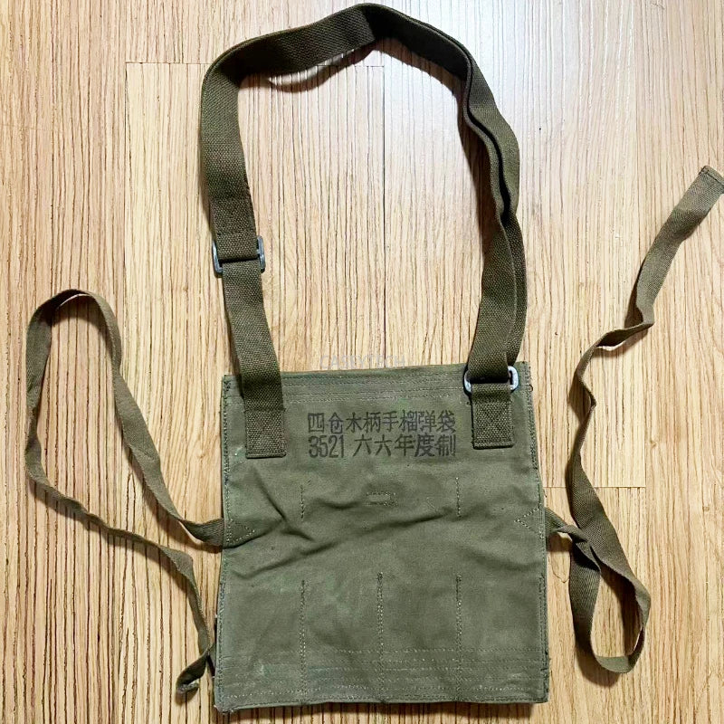 Surplus Chinese Army Type 67 Grenade Pouch Pack Strap Canvas Pack 1966 USA 07FC0E-D4 - KOEEK