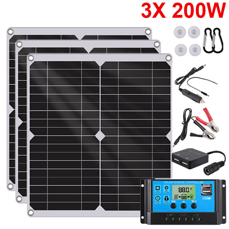 ny 4000W 400W Watt Fleksibelt Solpanel 12V Mono Home RV Rooftop Camping Off-Grid