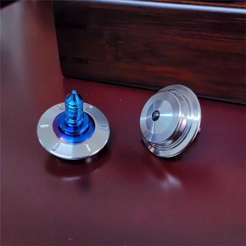 Titanium Stainless Steel Spinning Top Gyroscope EDC Desktop Fidget Toy Gift 07FC0E-D4 - KOEEK