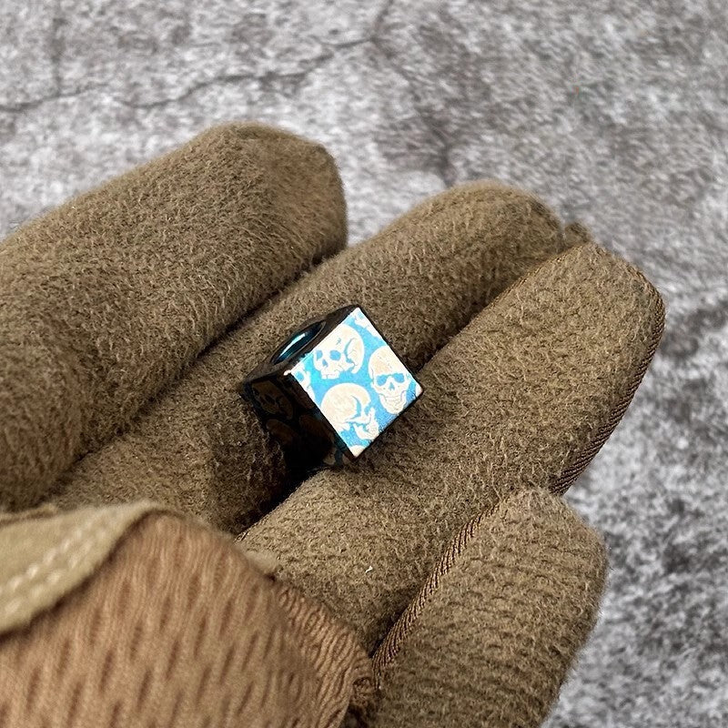 Titanium Keychain Parachute Cord Bead Pendant Knife Lanyard EDC Bead Zipper Head 07FC0E-D4 - KOEEK