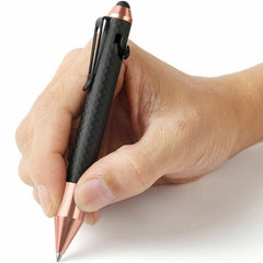 Carbon Fiber Aluminum Alloy Ballpoint Pen Signature Writing Pocket Pen EDC Gift 07FC0E-D4 - KOEEK