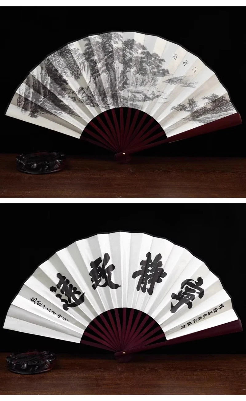 10 Inches Exquisitely Chinese Fan Folding Fan Manual Arts Crafts Ornament 07FC0E-D4 - KOEEK