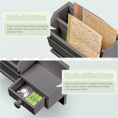 Wall-mounted key rack, wooden mail and key storage rack 07FC0E-D4 - KOEEK