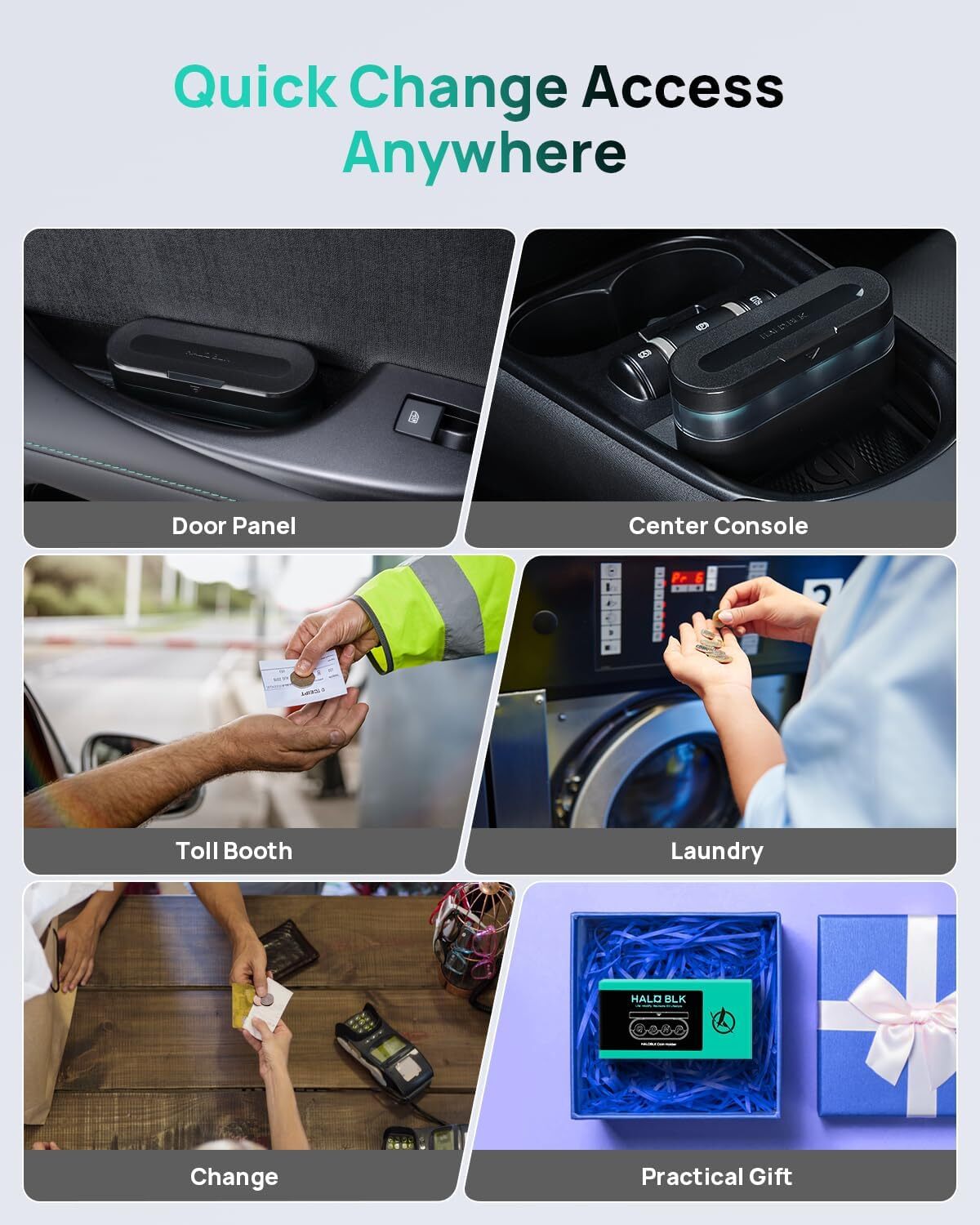 new HALOBLK Larger-Capacity Coin Holder for Car Change Organizer,... HALOBLK - KOEEK