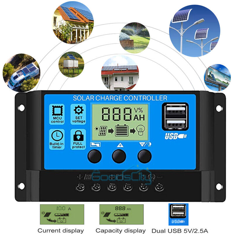 ny 2 USB 100A MPPT Solar Charge Controller 12/24/36/48V for solcellepanelsett