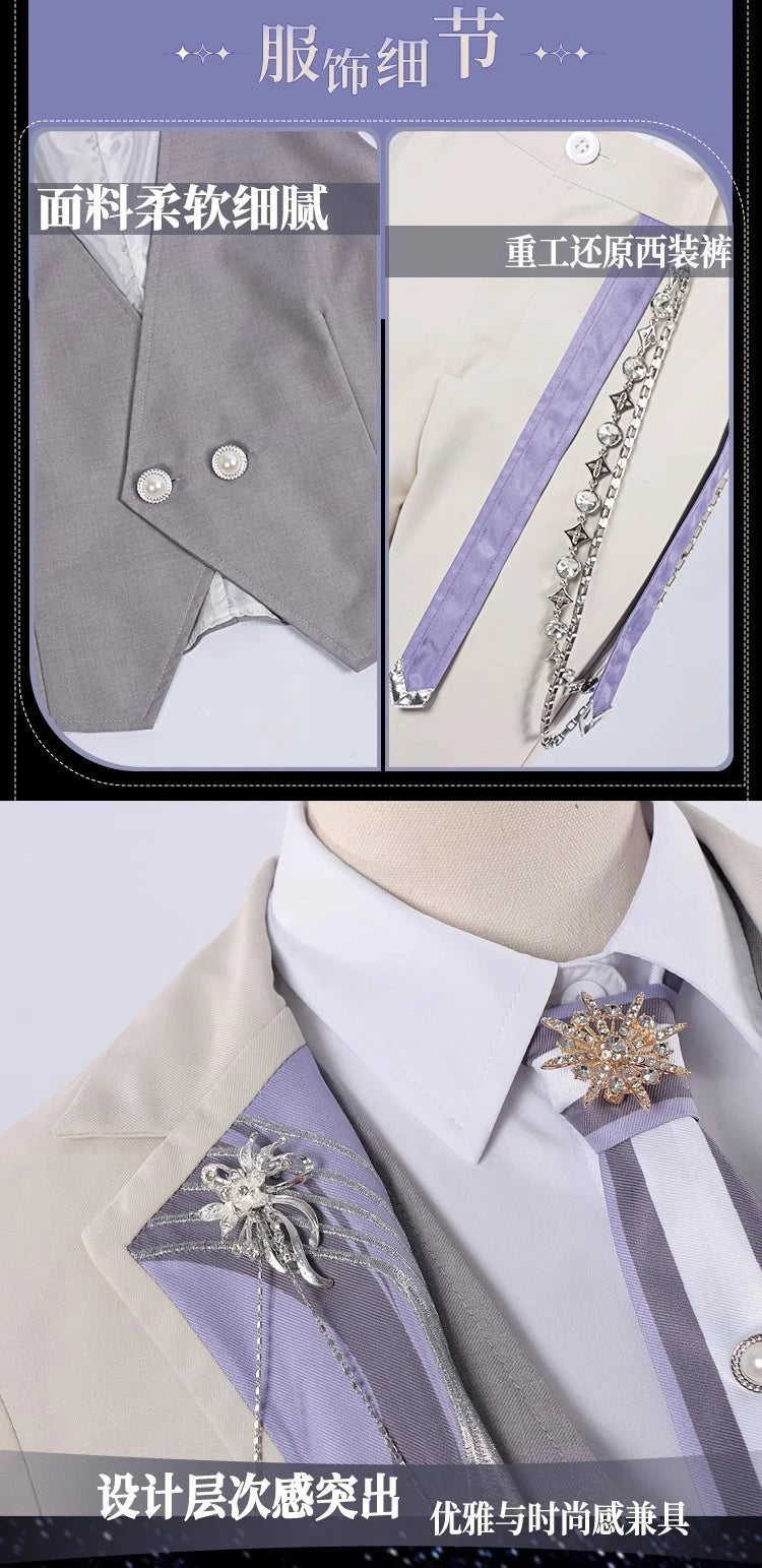 Love and Deepspace Xavier Cosplay Costume Suit Full Set Blazer Pants Shirt Tie 07FC0E-D4 - KOEEK