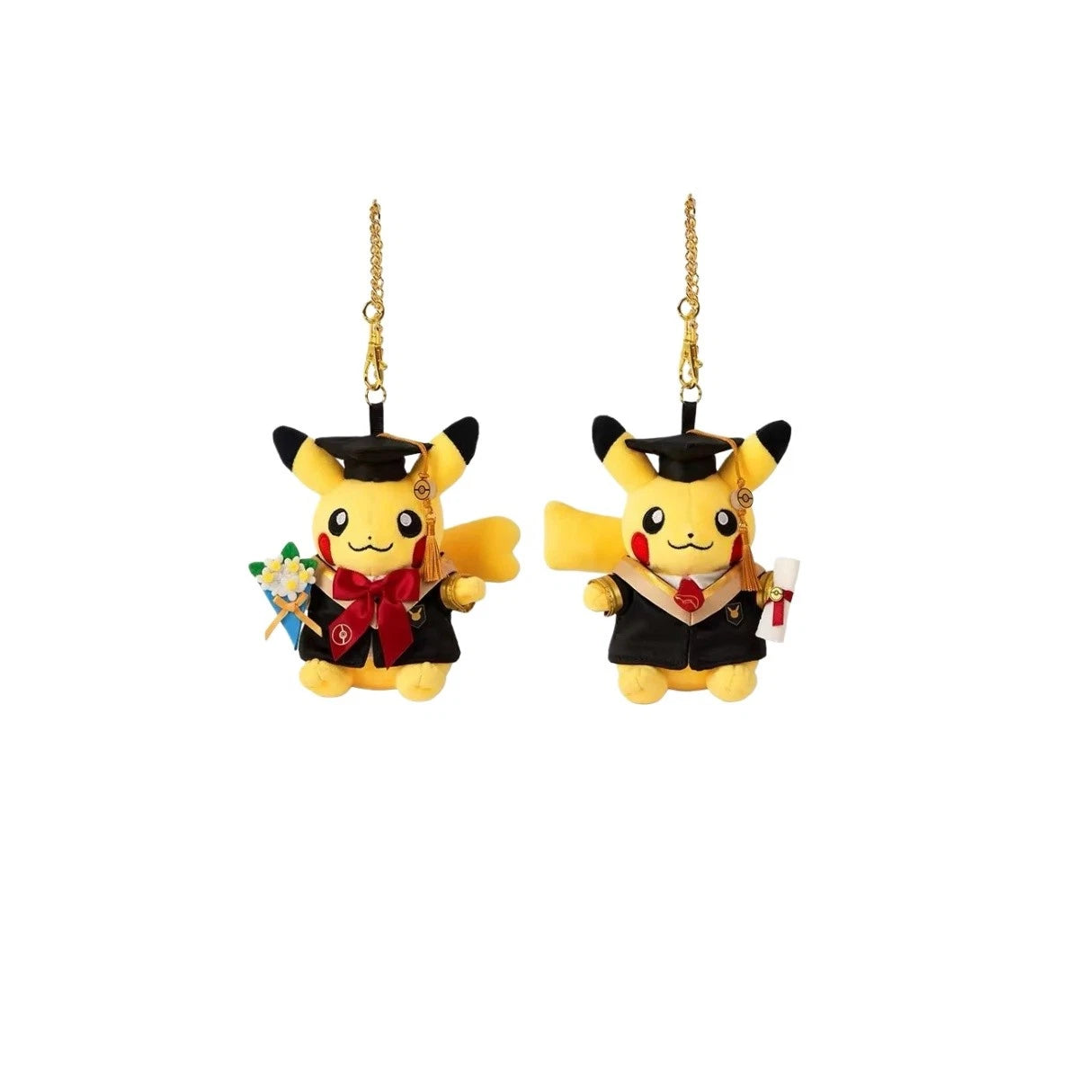 official Pokemon Center We've Graduated Series Pikachu Male&Female Keychain&Toy POKEMON - KOEEK