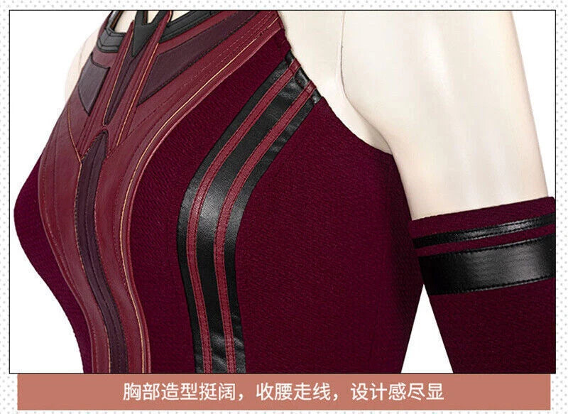 Anime Wanda Vision Costume Scarlet Witch Cosplay Outfits Halloween Gift 07FC0E-D4 - KOEEK