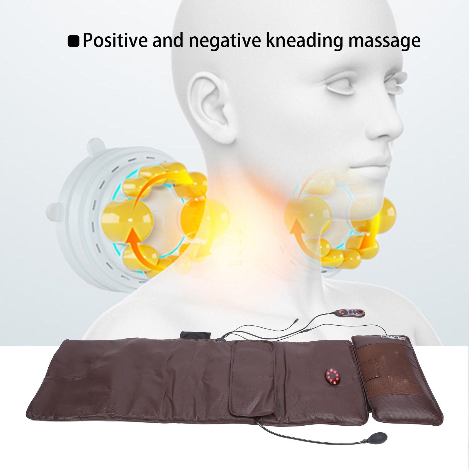 new Electric Massage Pad Whole Vibrating Mat For Neck Leg WaistV(EU Plug ) HGF koeek - KOEEK