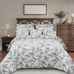 Cotton Queen Size Black Bird Bedding Set Printed Lightweight Duvet Cover 07FC0E-D4 - KOEEK