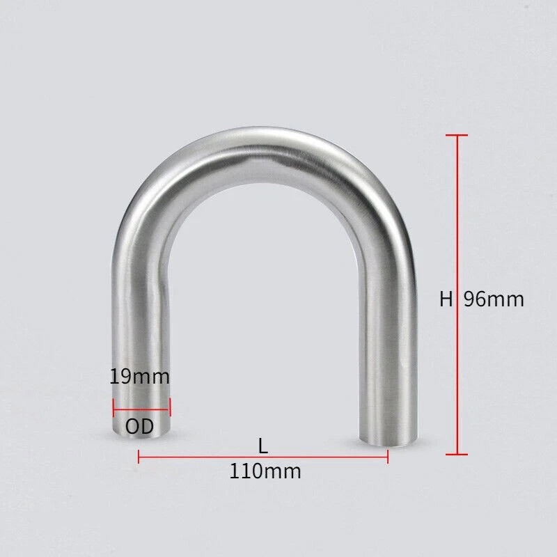 1PC 180 Degree Elbow U-Bend Exhaust Pipe 180° Tube Polished 304 Stainless Steel 07FC0E-D4 - KOEEK