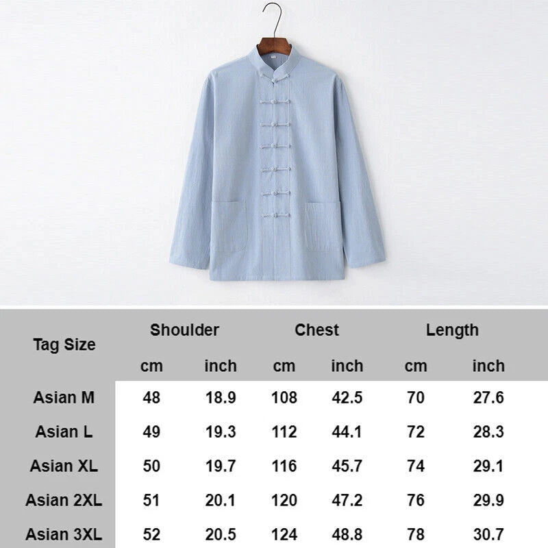 Men's Chinese Tang Coat Kung Fu Tai Chi Jacket Cotton Blends Traditional Uniform 07FC0E-D4 - KOEEK
