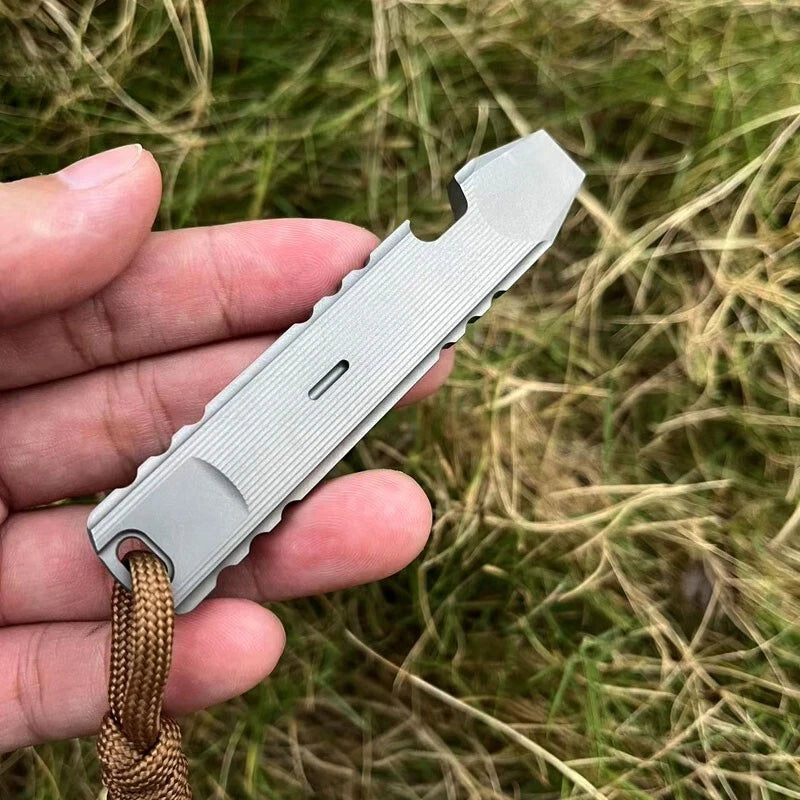 Outdoor EDC Titanium Alloy Pocket Pry Bar Crowbar Opener Wrench Multi Tools 07FC0E-D4 - KOEEK