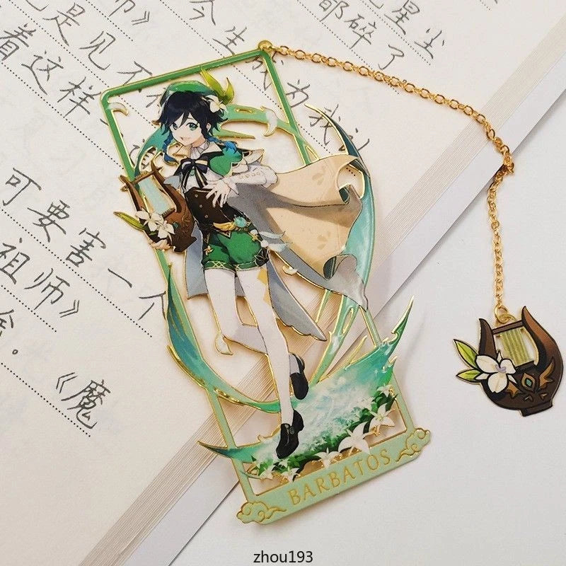 Genshin Impact Zibai Cosplay Metal Bookmarks Souvenir Hollow Out Pendant Decor 07FC0E-D4 - KOEEK