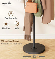 Coat Rack Freestanding,Coat Tree with Stable Wood Base Coat Hanger Stand 07FC0E-D4 - KOEEK