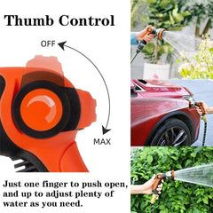 new Garden Hose Spray Nozzle,10 Metal Duty Watering Patterns Thumb Orange 07FC0E-D4 - KOEEK
