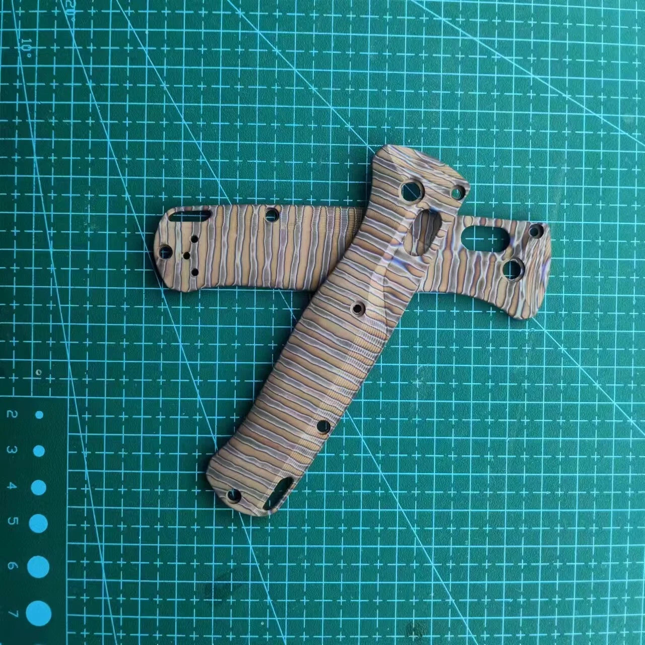 1 Pair Custom Made Titanium Handle Scales for Benchmade Bugout 535 Folding Knife 07FC0E-D4 - KOEEK