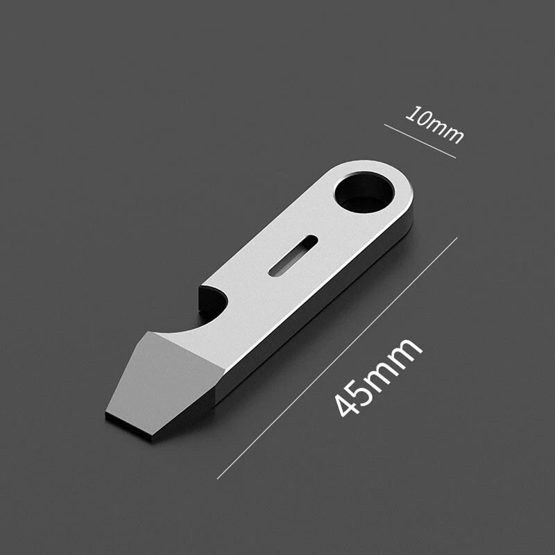 EDC Mini Titanium Alloy Keychain Pry Bar Crowbar Bottle Opener Ruler Multi Tools 07FC0E-D4 - KOEEK
