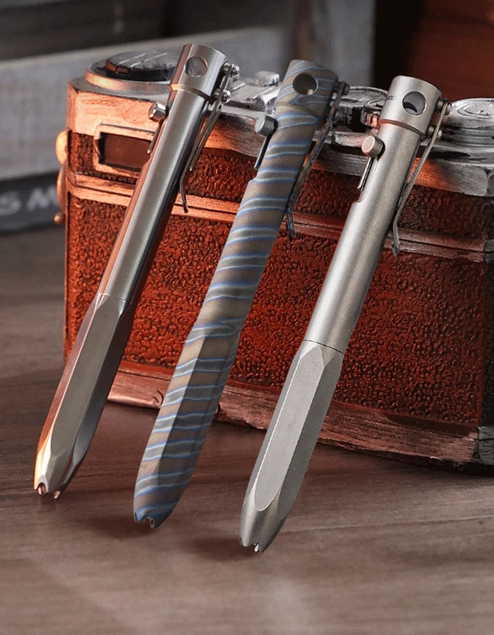 EDC Titanium Practical Ballpoint Pen Working Signature Pocket Pen with 5 Refills 07FC0E-D4 - KOEEK