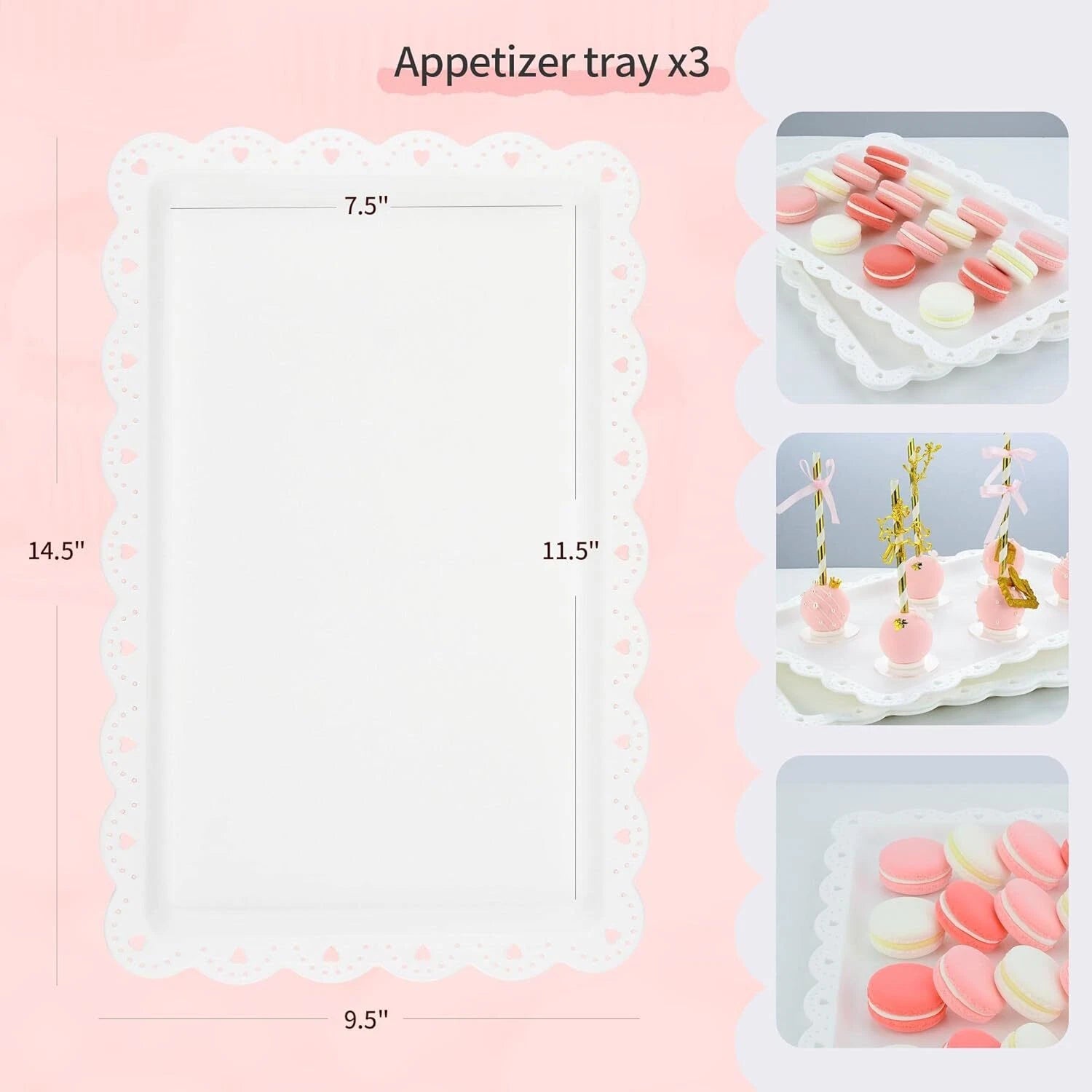 5 Piece Cake Stand Set with 2 x Large 3-Tier Cupcake Stands, 3 x Appetizer Trays 07FC0E-D4 - KOEEK