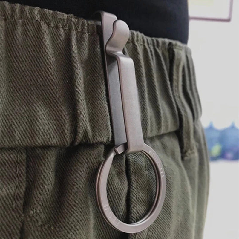 Titanium Alloy Quick Buckle Detach Belt Waist Hanging Keychain Key EDC Tools 07FC0E-D4 - KOEEK