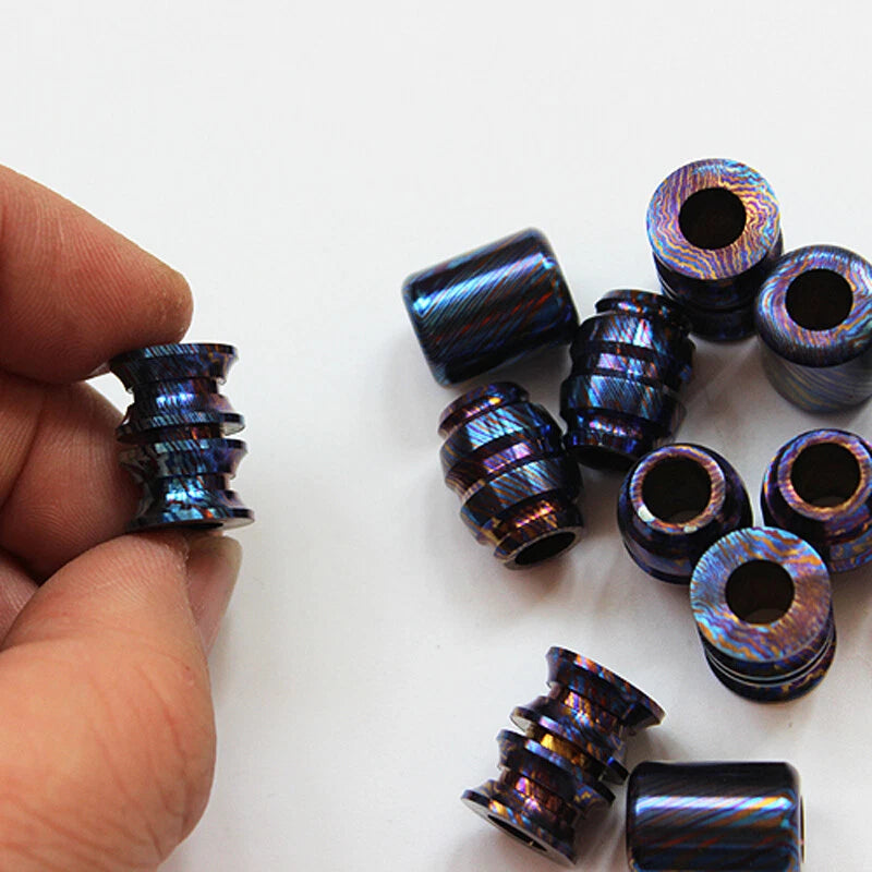 EDC Titanium MokuTi Timascus Lanyard Umbrella Beads Pendant Necklace DIY Bead 07FC0E-D4 - KOEEK