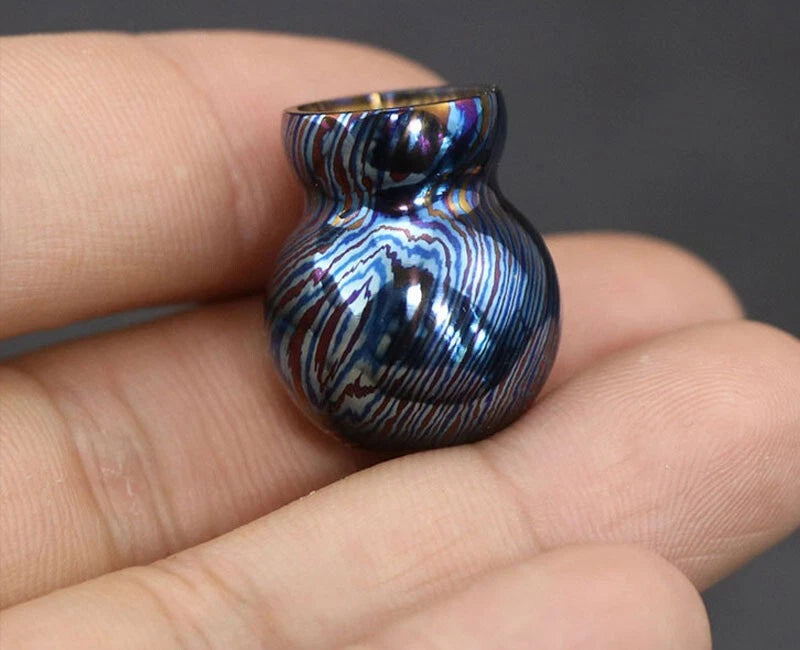 Titanium Timascus Waterproof Pill Container Gourd Box Keychain Pendant EDC 07FC0E-D4 - KOEEK