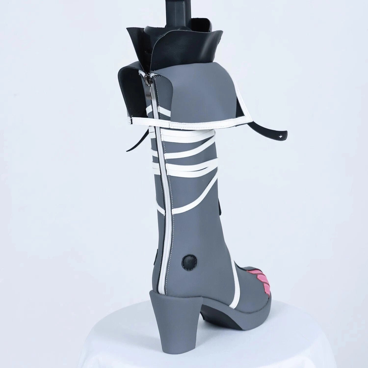 Game Zenless Zone Zero Cosplay Jane Doe Gray Shoes Long Zipper Boots Customized 07FC0E-D4 - KOEEK