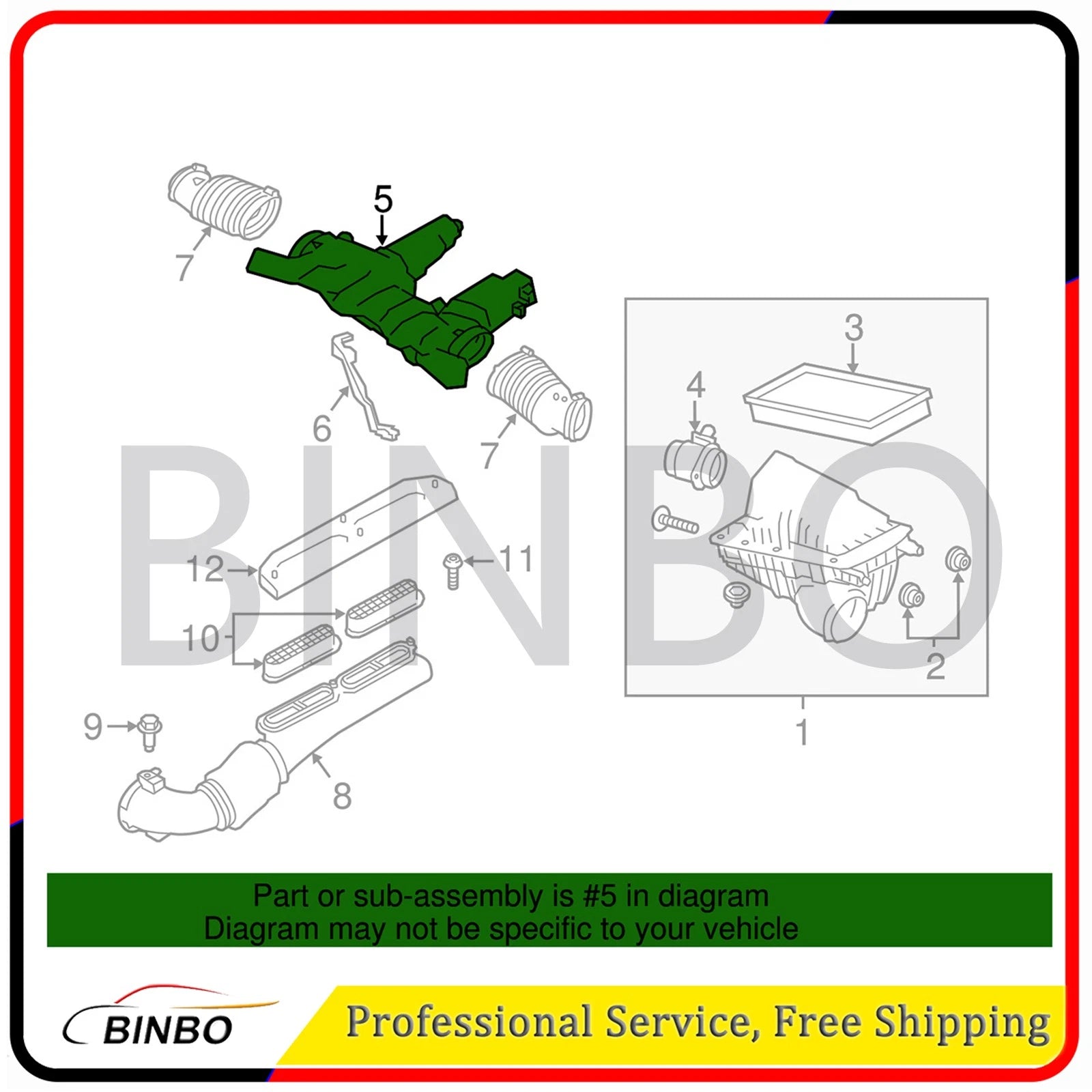 For 14-20 LR L462 Discovery 5 3.0L Air Cleaner Intake Resonator Duct Tube Hose 07FC0E-D4 - KOEEK
