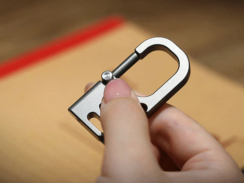 Outdoor  EDC Titanium Mechanic Key Chain Carabiner Bottle Opener Multi Tools 07FC0E-D4 - KOEEK