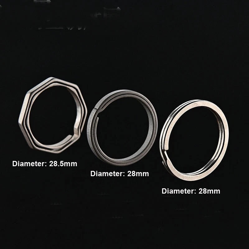 EDC Titanium Alloy Key chain Carabiner with Key Ring Waist Hanging Buckle Tool 07FC0E-D4 - KOEEK