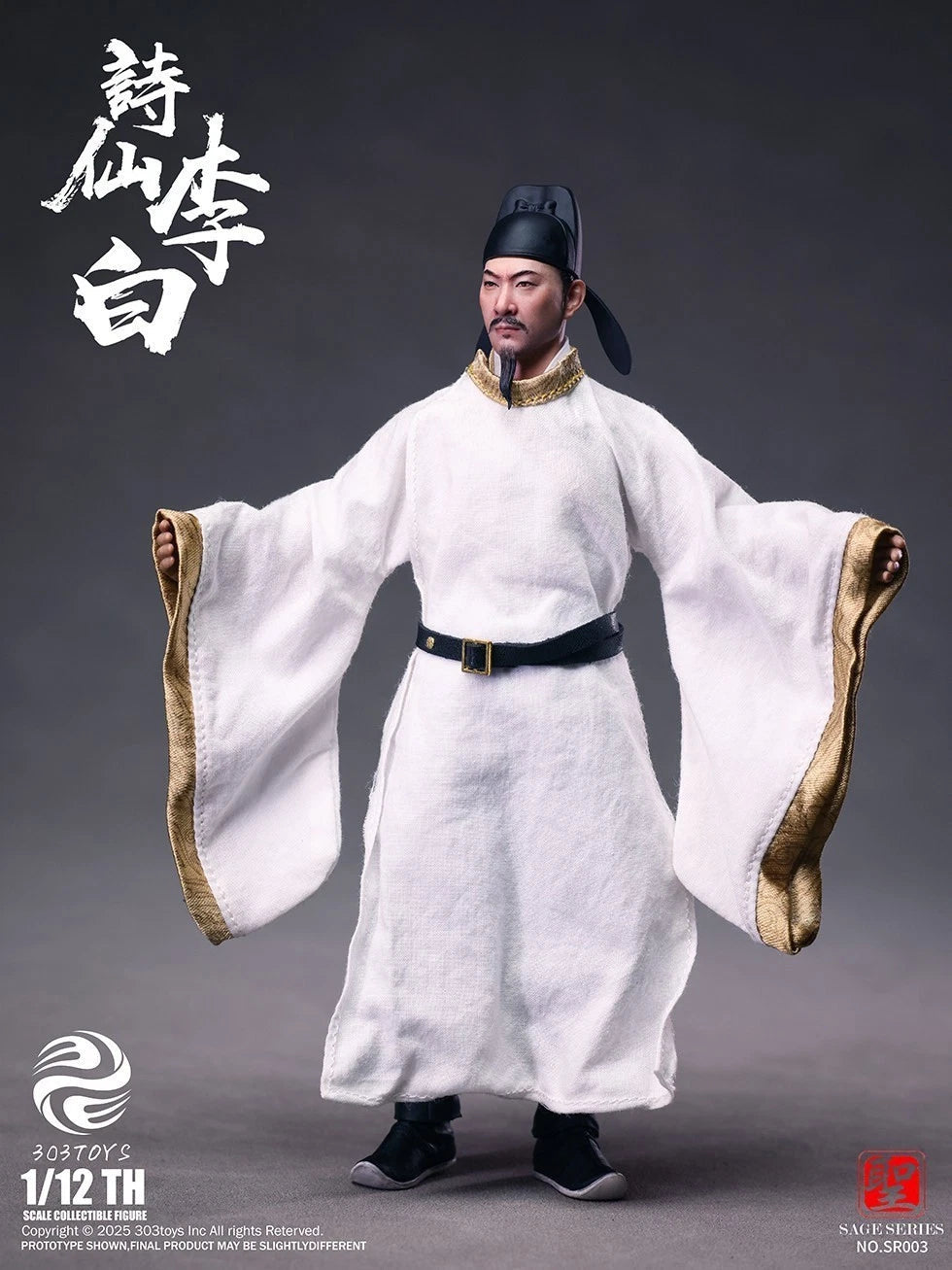 303TOYS SR003B Tang Poet Immortal Romantic Li Bai 1/12 Action Figures Model Doll 07FC0E-D4 - KOEEK