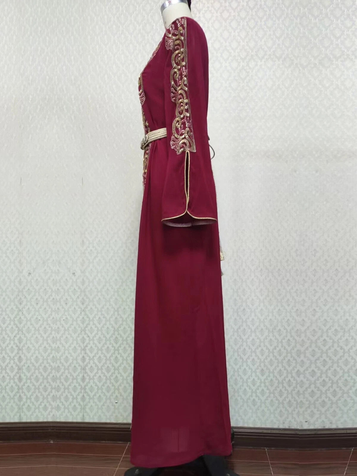 Embroidery Abaya Women Muslim Maxi Dress Kaftan Long Robes Ramadan Gown Dresses 07FC0E-D4 - KOEEK