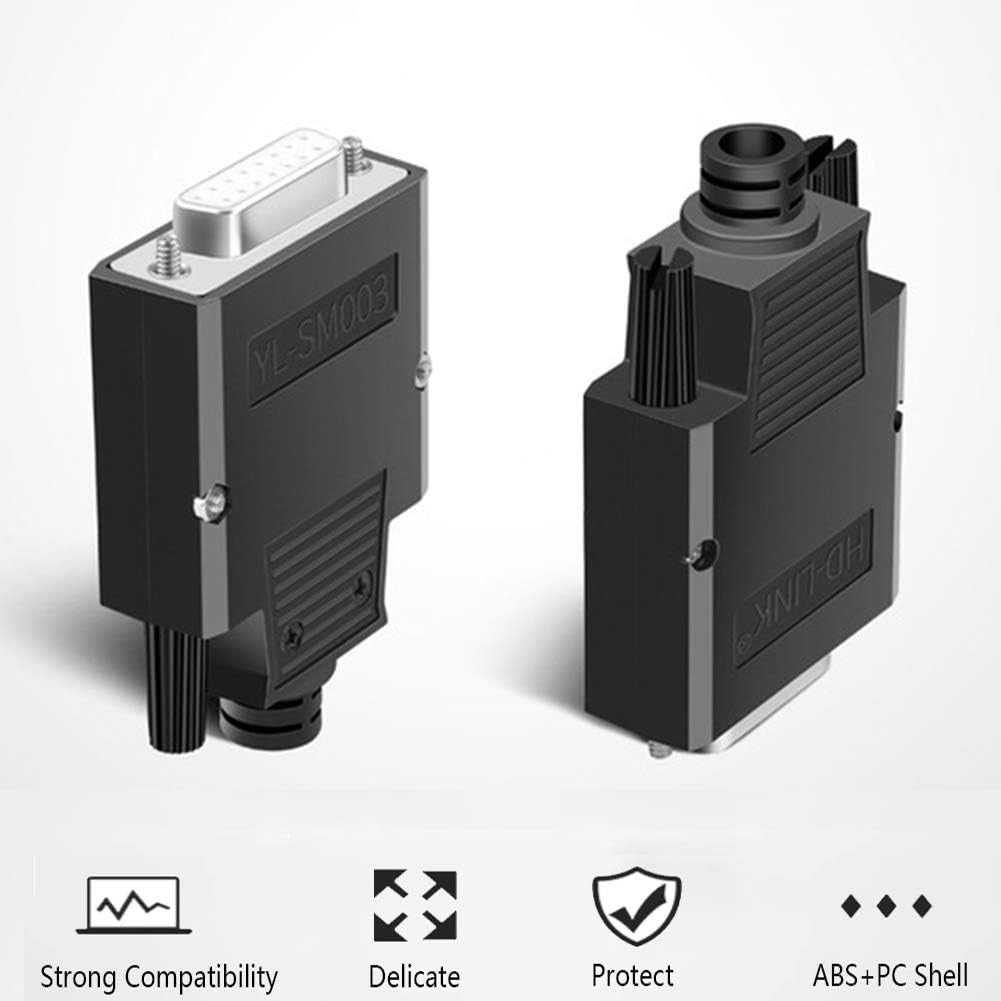 new DB15 Solderless Male Female RS232 D-SUB Serial Adapters, 16mm Black 07FC0E-D4 - KOEEK