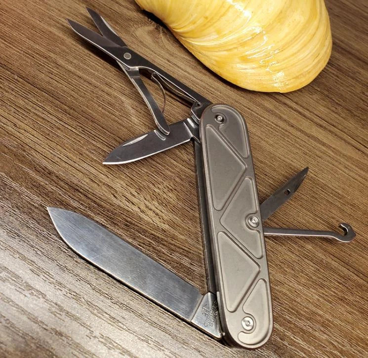 DIY Titanium Alloy Handle Scales for 91MM Victorinox Swiss Army Knife Tool 07FC0E-D4 - KOEEK