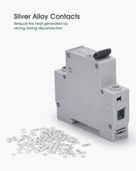 new AC Miniature Circuit Breaker, 6 Amp 120V/240V 1 Pole DIN Rail Mount Circuit... 07FC0E-D4 - KOEEK