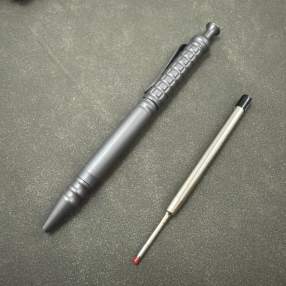 Titanium Alloy Pocket Ballpoint Pen Office Stationery Outdoor Record Pen EDC 07FC0E-D4 - KOEEK