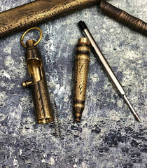 Outdoor Retro Black Brass Creative Ball Pen Office Signature Pocket Pen EDC 07FC0E-D4 - KOEEK