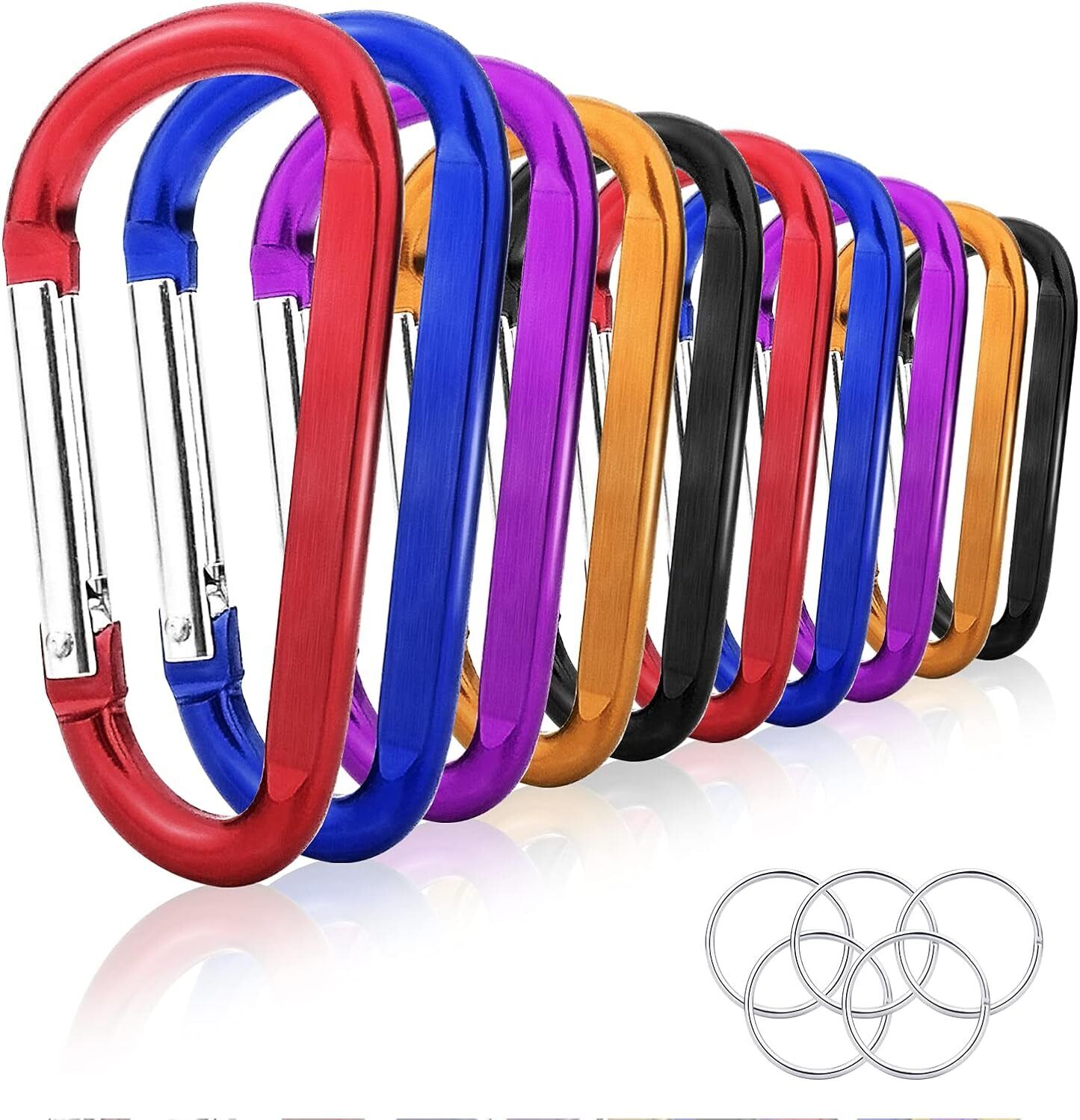 new 10 Pack 3'' Aluminum Spring Snap ['Golden', 'Red', 'Black', 'purple', 'Blue'] 07FC0E-D4 - KOEEK