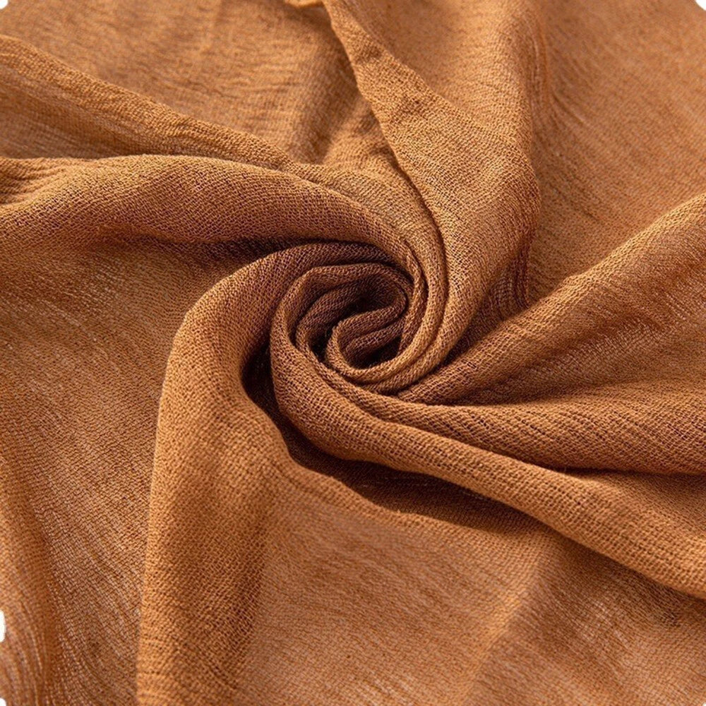 Cotton Viscose Scarf Muslim Long Hijab Solid Color Tassel Headscarves for Women 07FC0E-D4 - KOEEK
