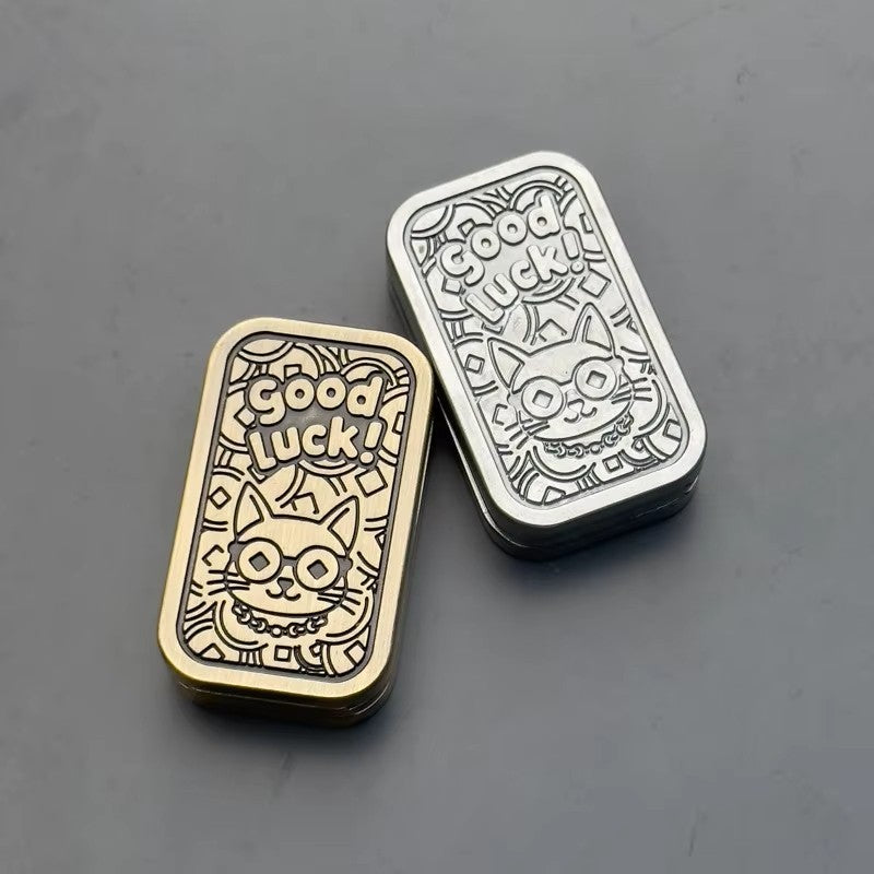 Good Luck Cat EDC Fidget Slider Alloy Fun Mechanical Push Fidget Toys Kawaii 07FC0E-D4 - KOEEK