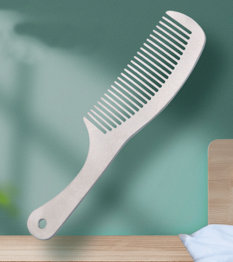 EDC Titanium keychain Antistatic Comb Unique Fashion Comb Health Hair Hole Comb 07FC0E-D4 - KOEEK