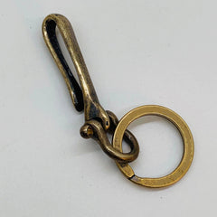 Retro Brass Causal Style Fishhook Key Chain Keyring Shackle Split Ring 07FC0E-D4 - KOEEK