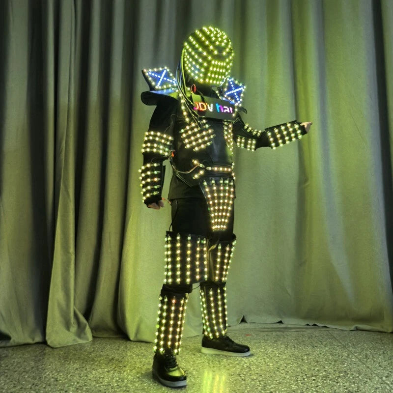 Colorful LED RGB Performance Suit Bar DJ Illuminated Dance Programming Costume 07FC0E-D4 - KOEEK