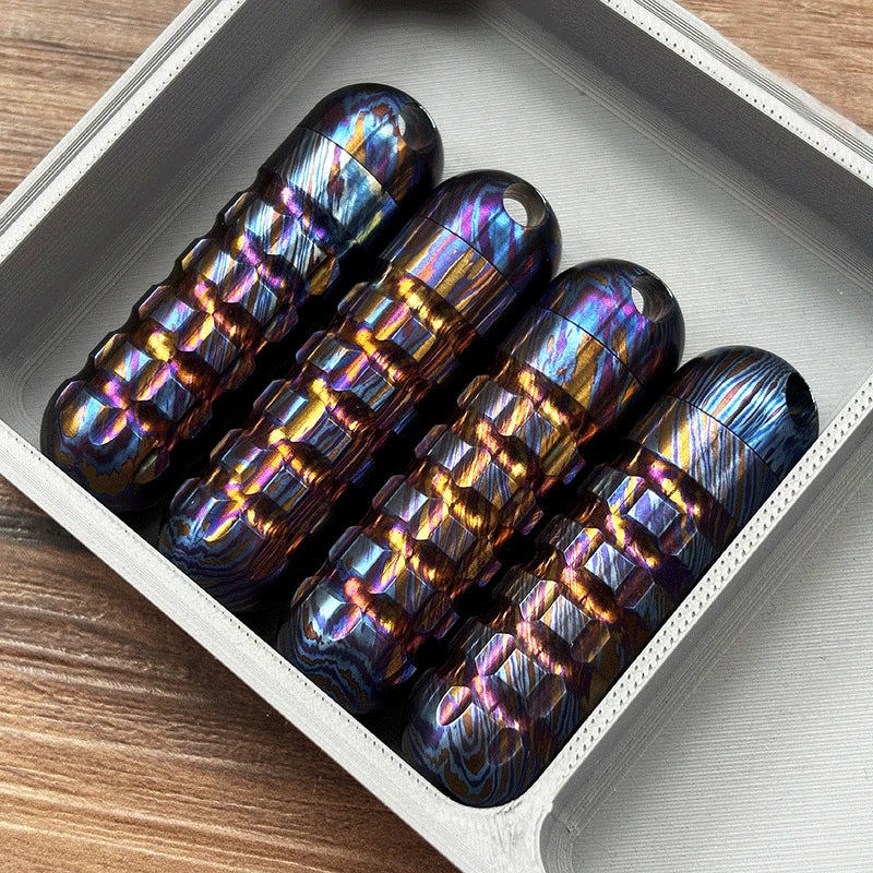 PEI Titanium Pocket Waterproof Pill Case Holder Organizer Box Container Keychain 07FC0E-D4 - KOEEK